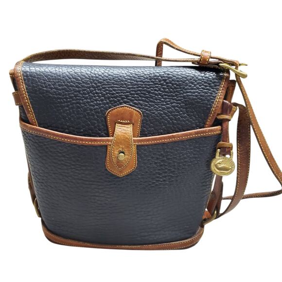 Vintage Dooney & Bourke Cavalry Spectator Bag Black Pebbled Leather - Picture 15 of 15